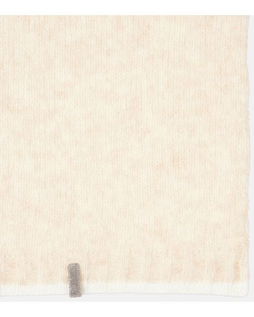 Brunello Cucinelli Natural Cable-Knit Mohair Scarf