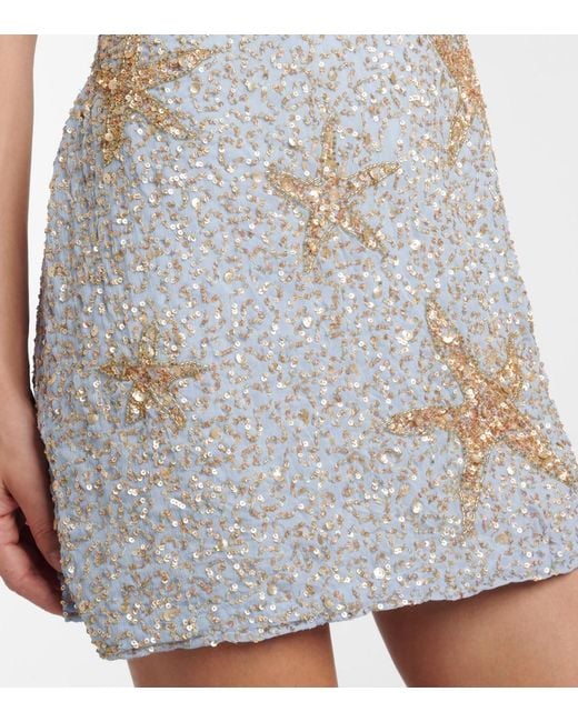 Rixo Blue Christabel Sequined Minidress