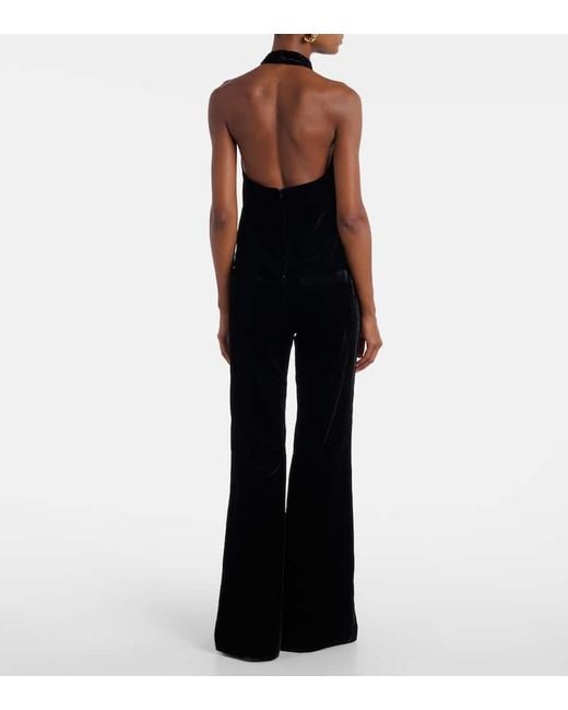 Nili Lotan Black Peneloppe Halterneck Velvet Top