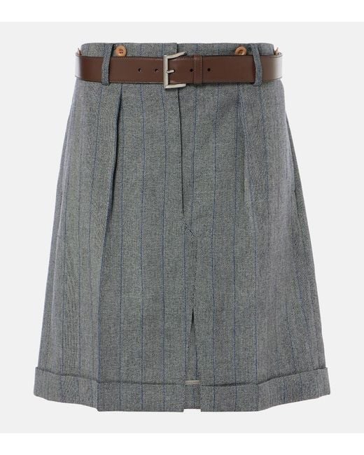 Prada Gray Wool Miniskirt