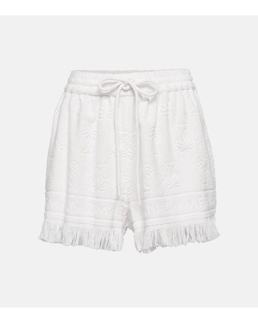 Zimmermann White Cotton Terry Shorts