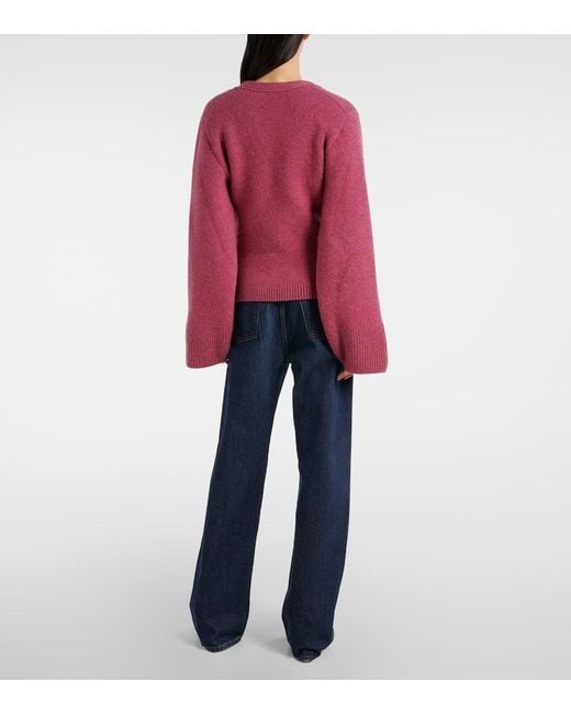 Khaite Red Cardigan Scarlet Aus Kaschmir