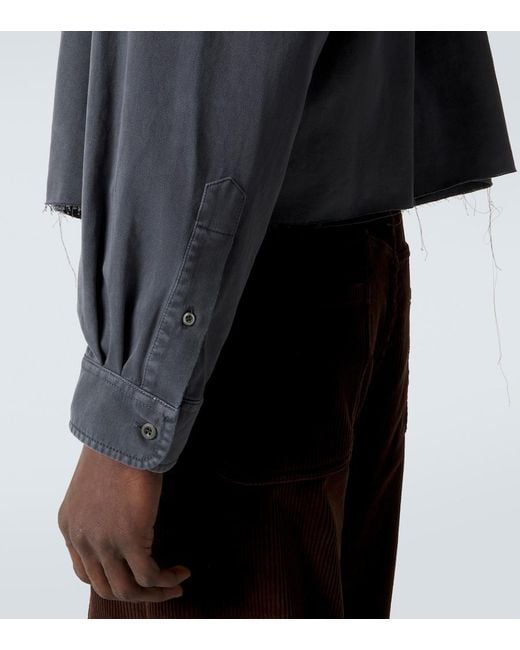 Miu Miu Blue Logo Denim Shirt for men