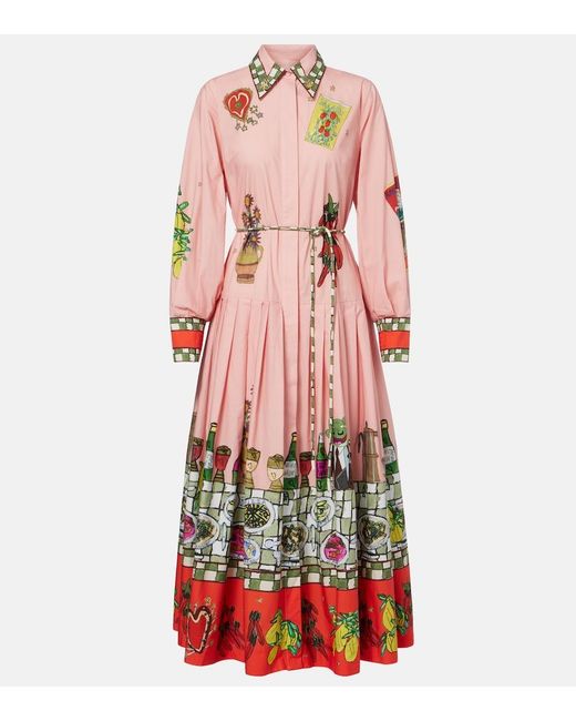 ALÉMAIS Red X Greg Sindel Contessa Cotton Poplin Shirt Dress