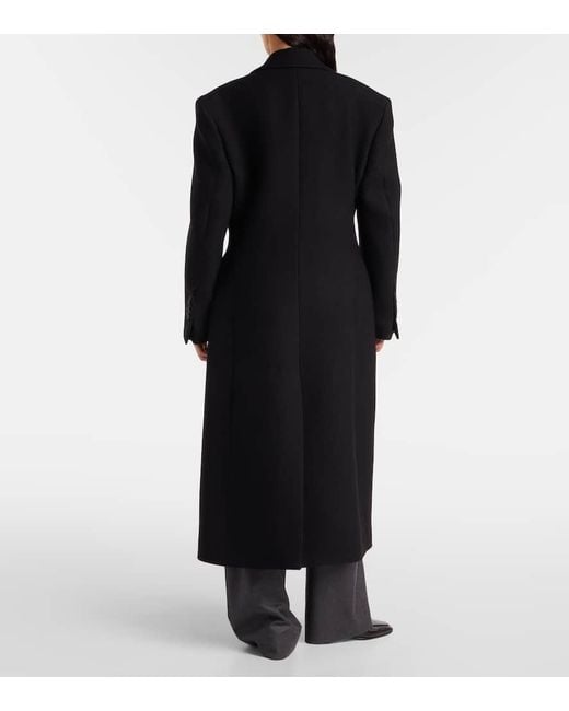Abrigo Cruzado De Lana Virgen Rohe de color Black