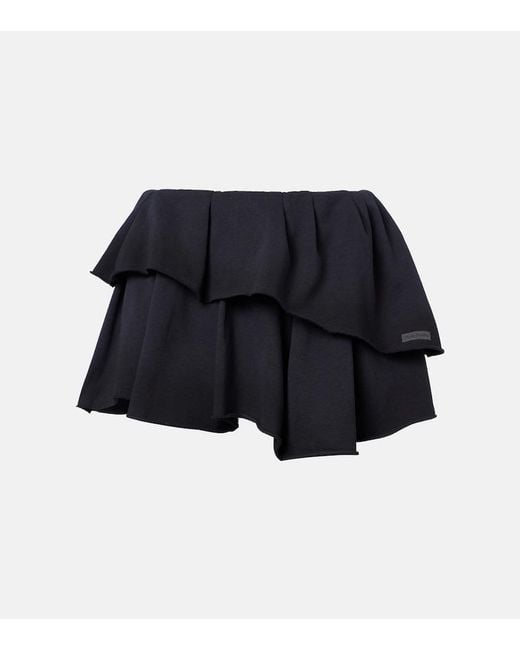 Acne Blue Cotton-Blend Miniskirt
