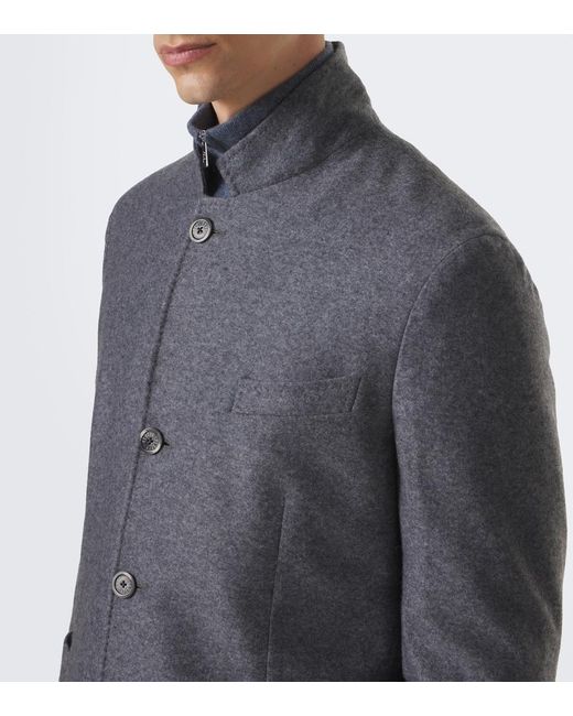 Fedeli Gray Cashmere Blazer for men
