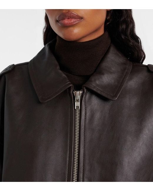 Frankie Shop Black Viper Leather Jacket