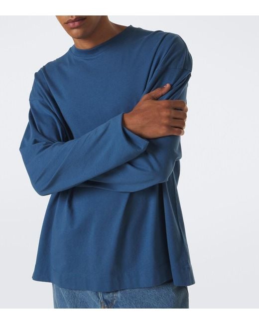 Dries Van Noten Blue Cotton Jersey T-Shirt for men
