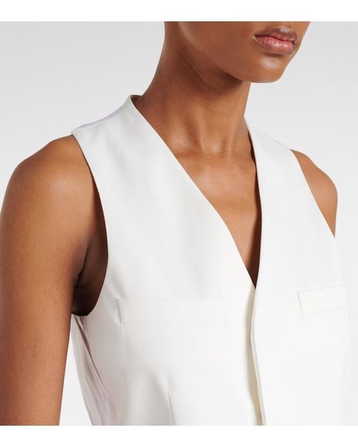 Victoria Beckham White Tie-Detail Vest