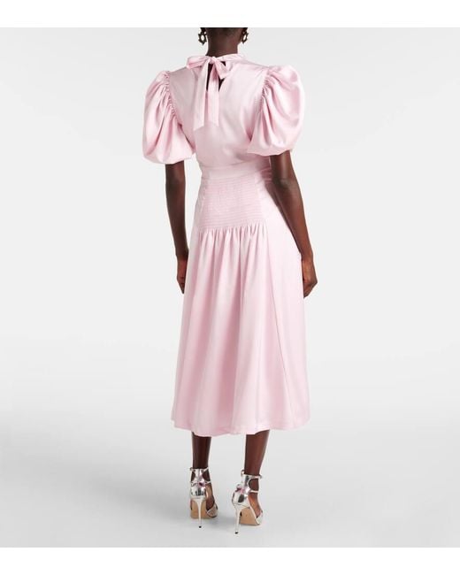 ROTATE BIRGER CHRISTENSEN Pink Dress With Puff Sleeves