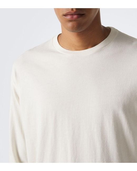 Auralee White Cotton And Cashmere Jersey T-Shirt for men