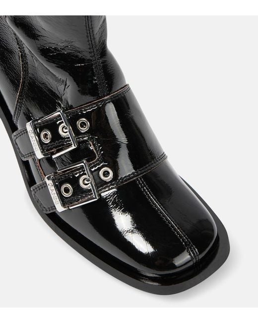 Ganni Black Knee-High Heeled Boots