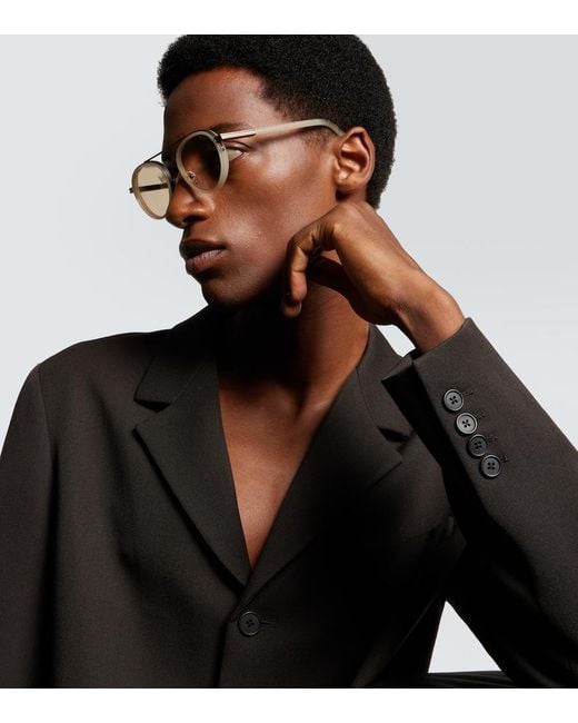 Zegna Natural Orizzonte Aviator Sunglasses for men