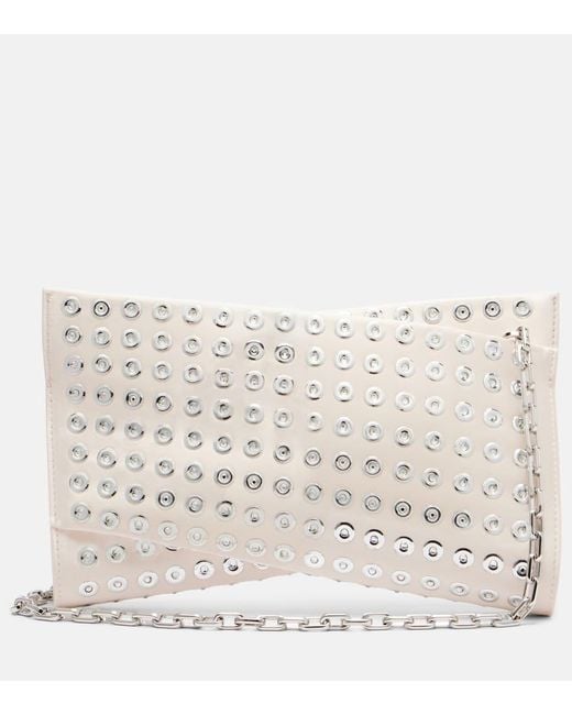 Christian Louboutin Natural Clutch Loubitwist Small Aus Leder Mit Kristallen
