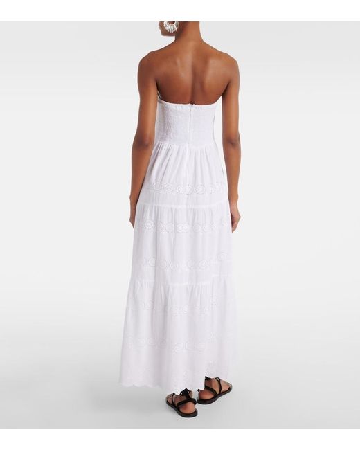 Melissa Odabash White Sophie Broderie Anglaise Cotton Maxi Dress