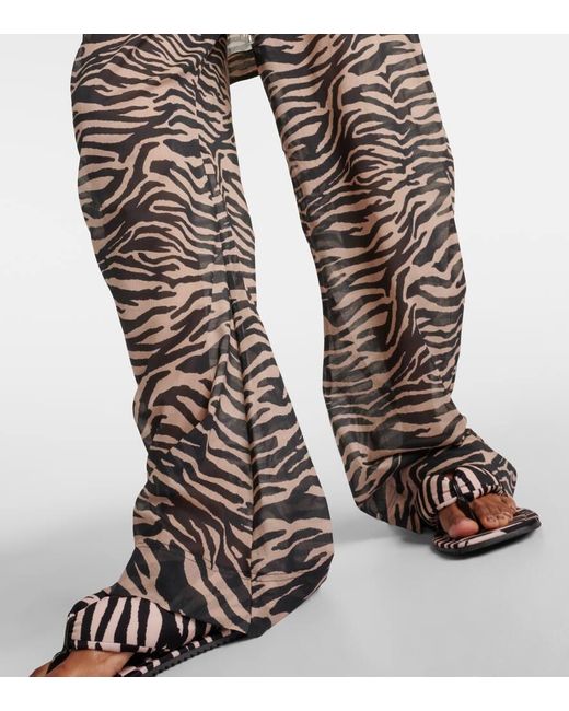 Pantalones anchos de algodon estampados The Attico de color Brown