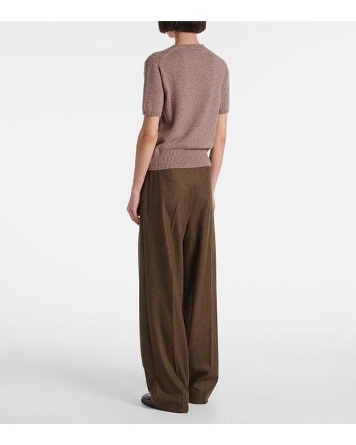 Loro Piana Brown Treccia Cable-Knit Cashmere Sweater