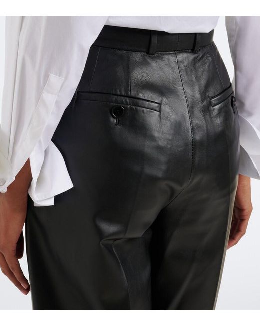 Altuzarra Black Bix Leather Tapered Pants