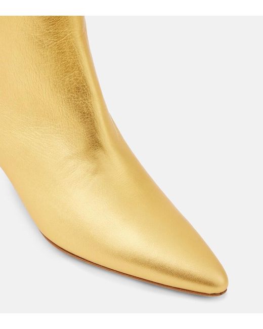 Gabriela Hearst Natural Clayton Metallic Leather Ankle Boots