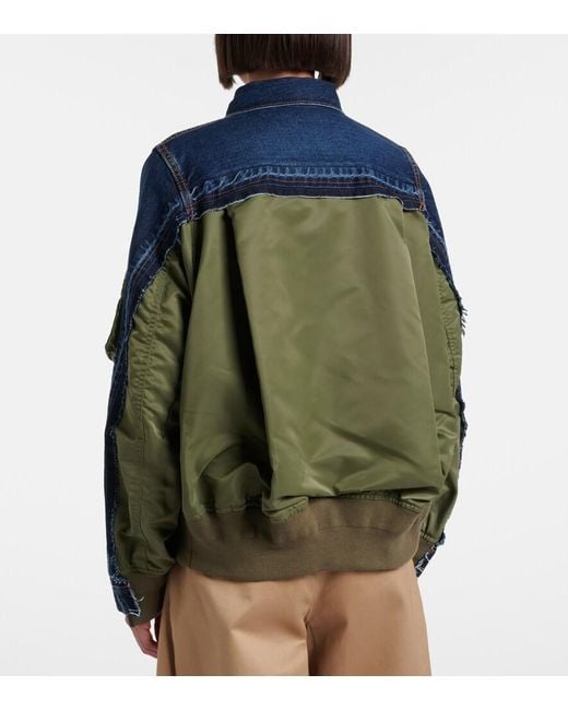 Sacai Blue Denim Bomber Jacket
