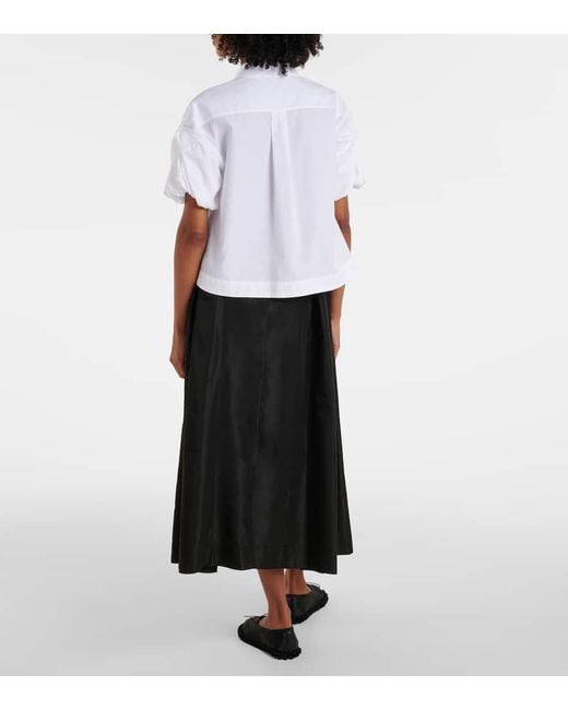 Camisa Cropped En Popelin De Algodon Simone Rocha de color White