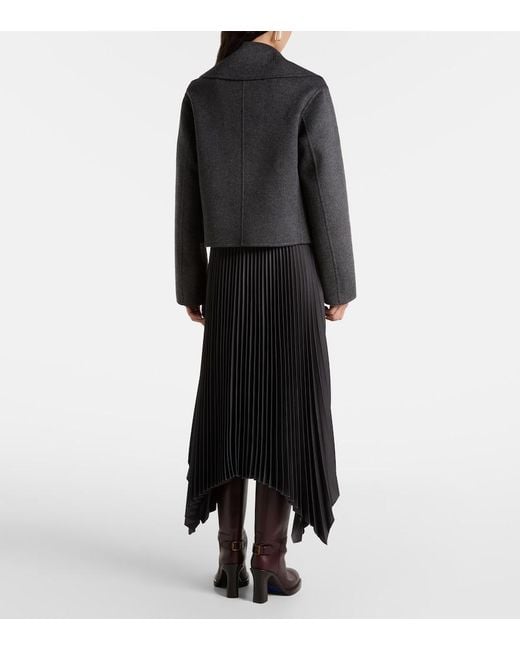 Joseph Black Cropped Wool And Cashmere Peacoat