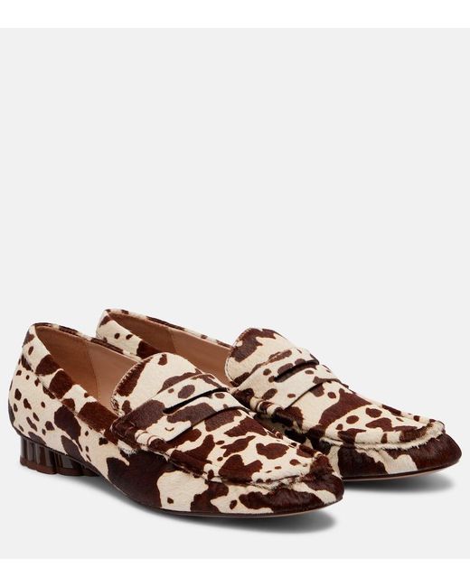 Mocasines Penny De Pelo De Becerro Estampados Farm Rio de color Brown