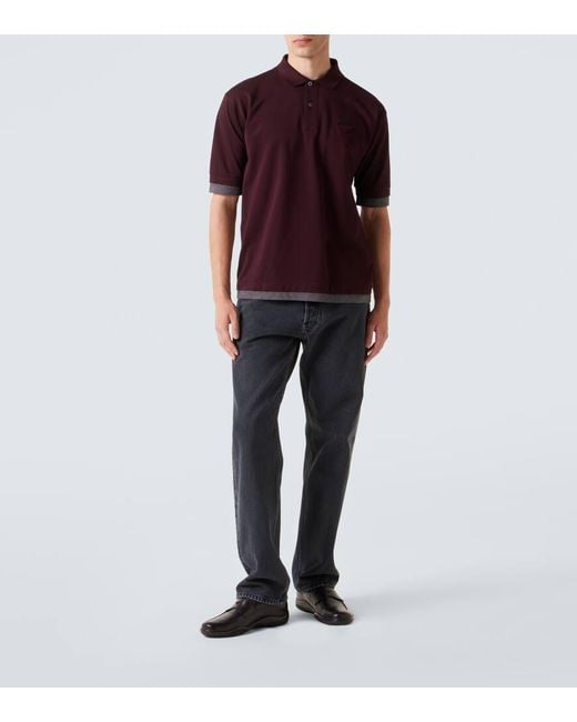 Prada Red Cotton Polo Shirt for men