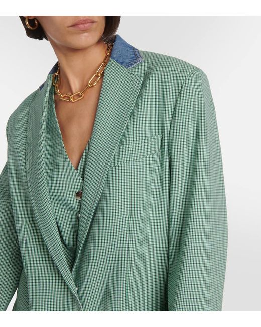 Etro Green Blazer Aus Einem Wollgemisch
