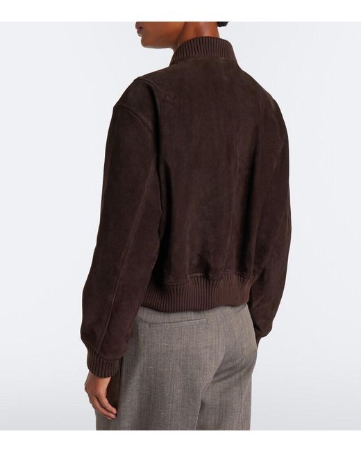 Arma Black Elysia Suede Bomber Jacket