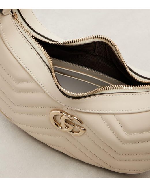 Gucci White Gg Marmont Mini Leather Shoulder Bag