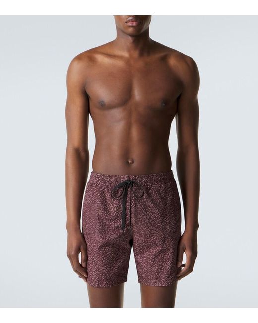 Brioni Purple Printed Swim Trunks for men