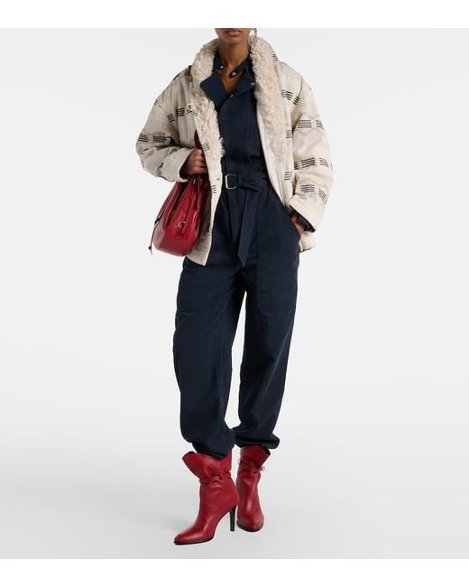 Isabel Marant Blue Nessime Cotton And Linen Jumpsuit