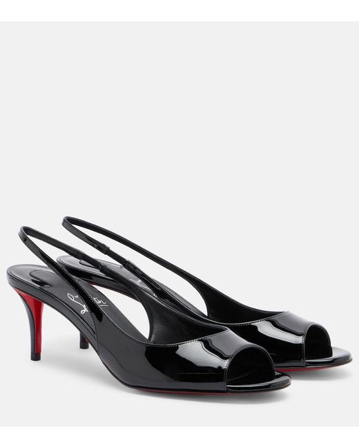 Christian Louboutin Black Miss Z Patent Leather Slingback Sandals