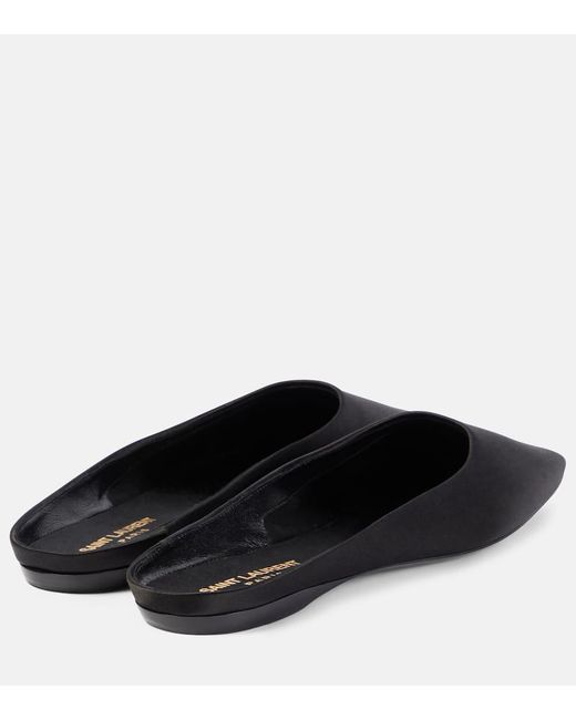 Zapatos Planos Lido De Saten Saint Laurent de color Black