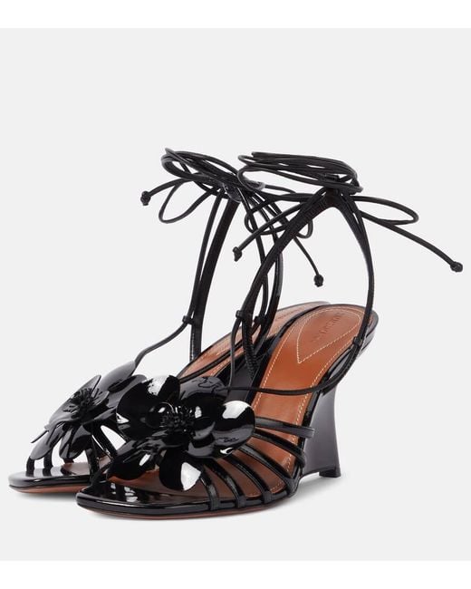 Escarpins Compenses Orchid 85 En Cuir Verni Zimmermann en coloris Black