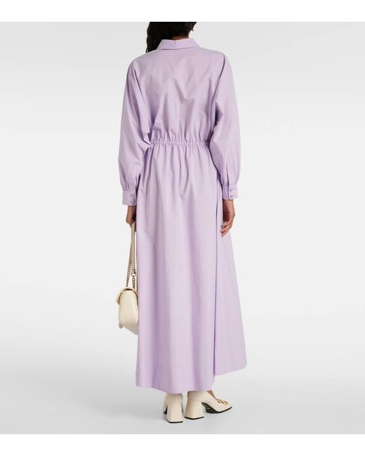 Vestido camisero de popelin de algodon Gucci de color Purple
