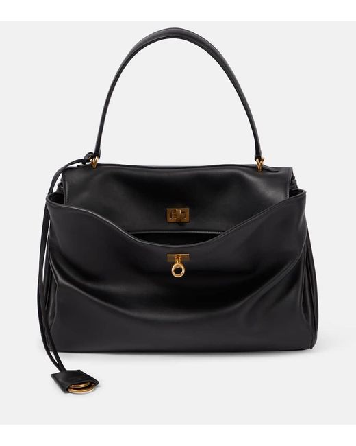 Balenciaga Black Tote Bag Rodeo Medium Aus Leder