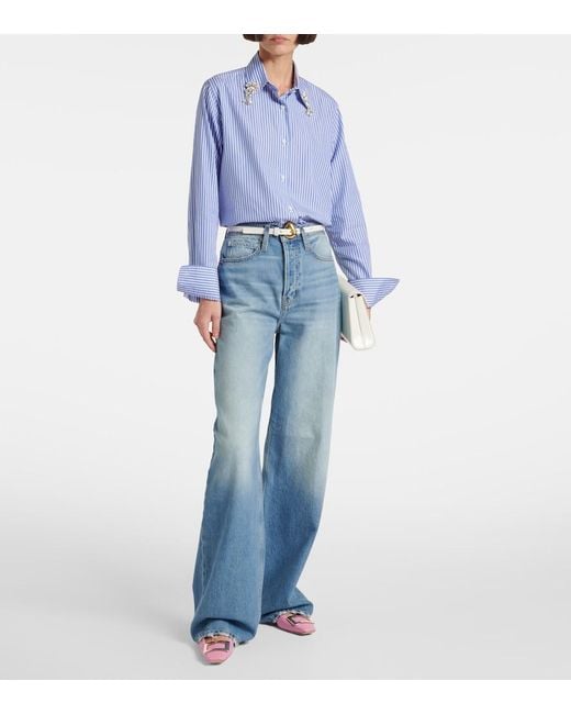 Roger Vivier Pink Belle Vivier Leather Ballet Flats