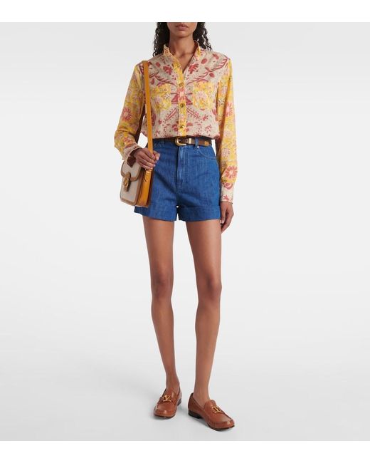 Valentino Orange Paisley Cotton Shirt