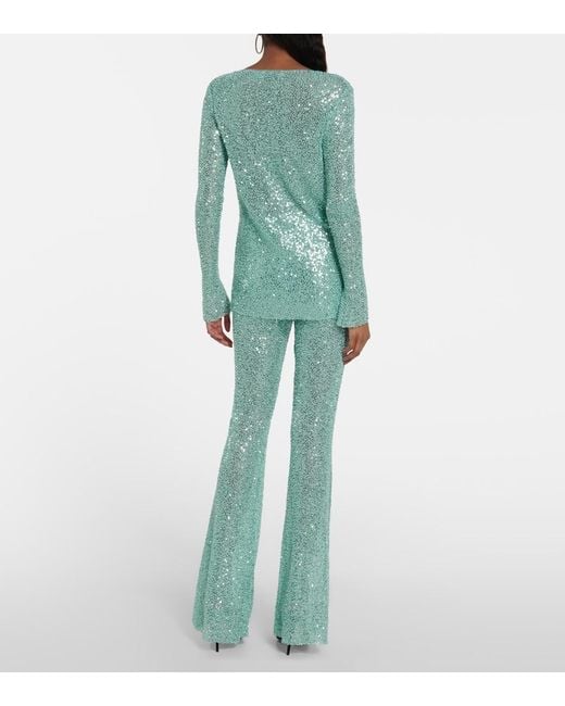 Self-Portrait Blue Beaded Tie-Front Cardigan