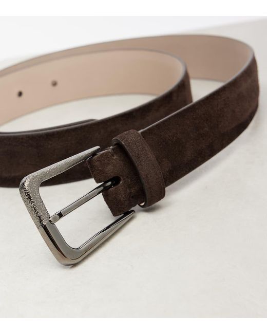 Brunello Cucinelli Brown Guertel Aus Veloursleder