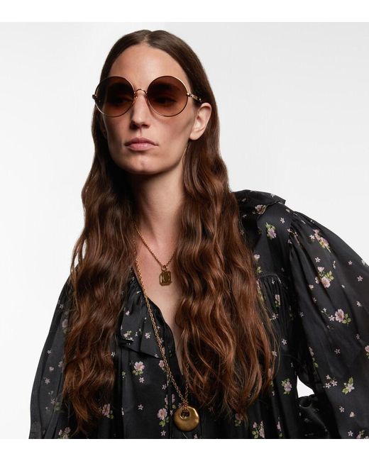 Chloé Brown Aly Round Sunglasses