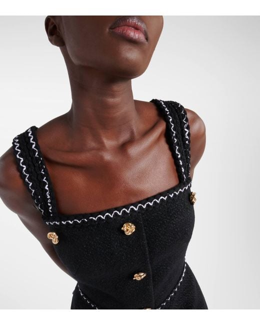 Alexander McQueen Black Embellished Tweed Minidress