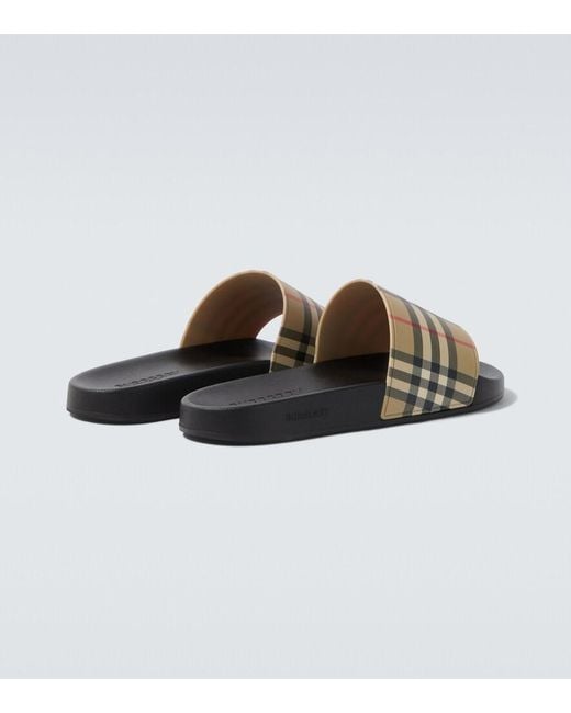 Burberry Natural Check Slides for men