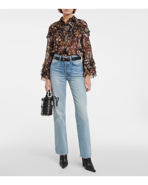 Re/done Blue Mid-rise Straight-leg Jeans