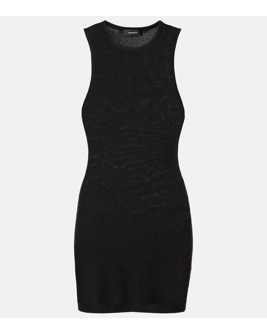 Wardrobe NYC Black Racer Cotton-Blend Minidress