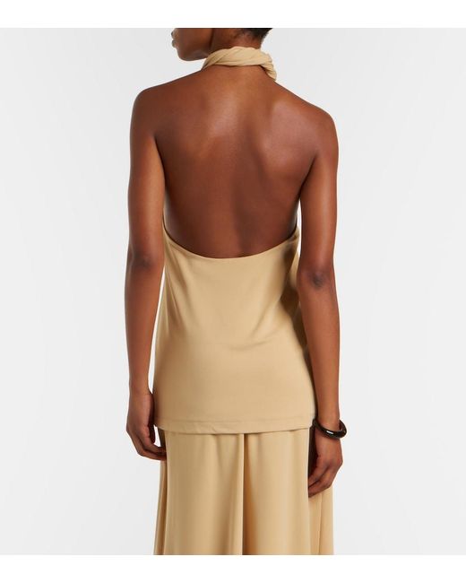 Totême  Natural Halterneck Jersey Top