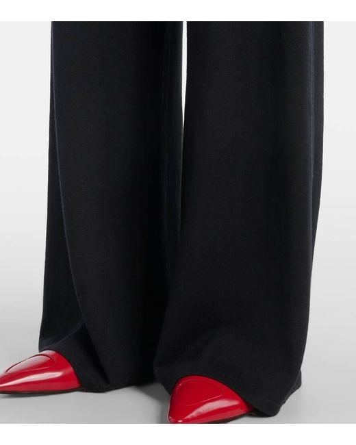 Lisa Yang Black Aina Cotton And Cashmere Wide-Leg Pants